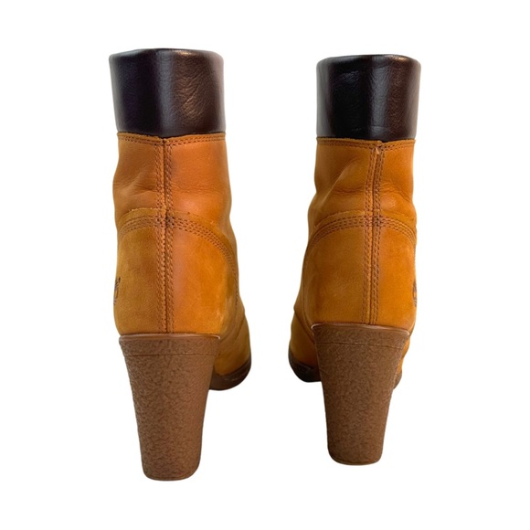 Timberland Women Glancy Ankle Bootie Lace Up Leather Color:Wheat Nubuck Size:5.5 - Picture 5 of 11